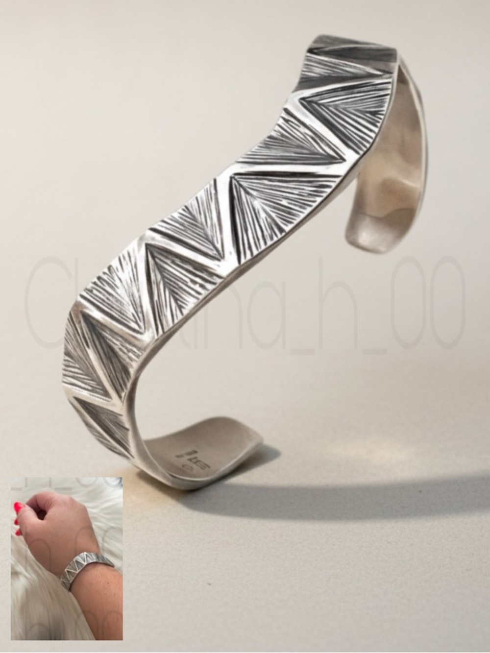 Highly RARE James Avery HEAVY thatch wave cuff bracelet